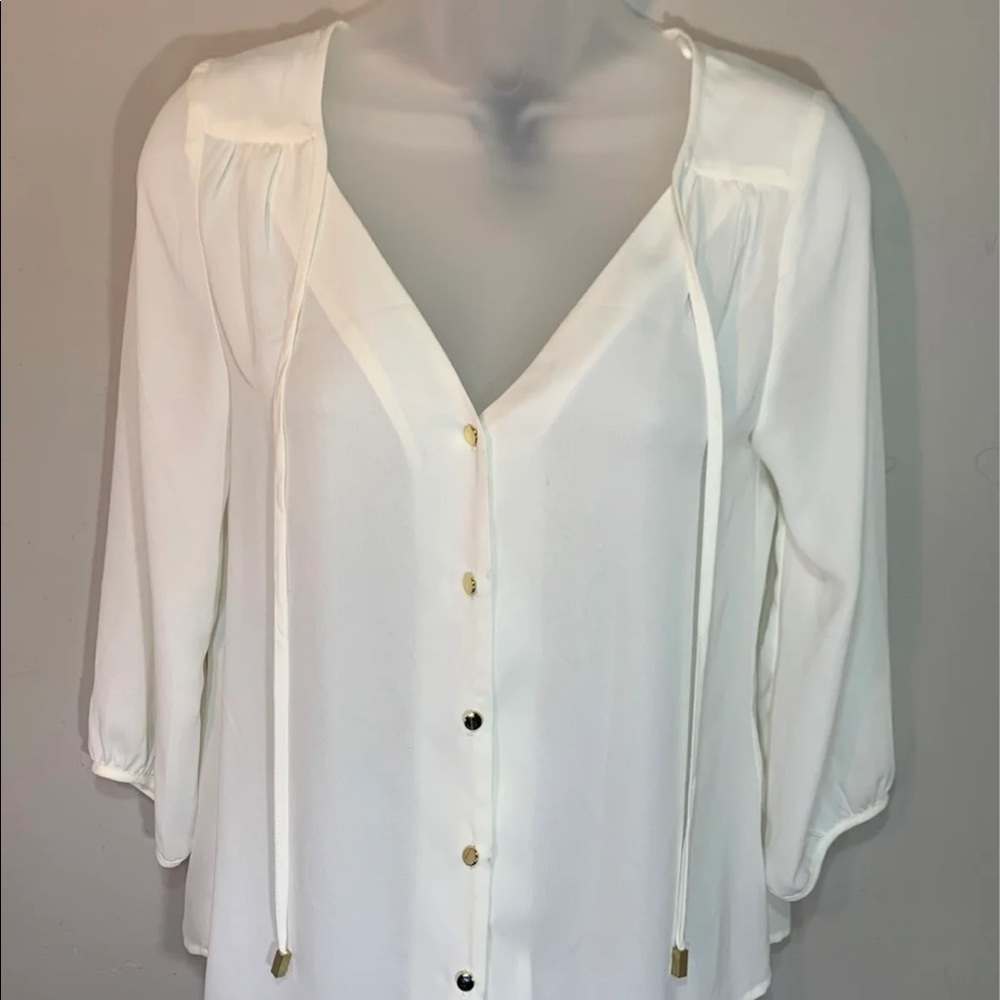 H&M sheer beige blouse